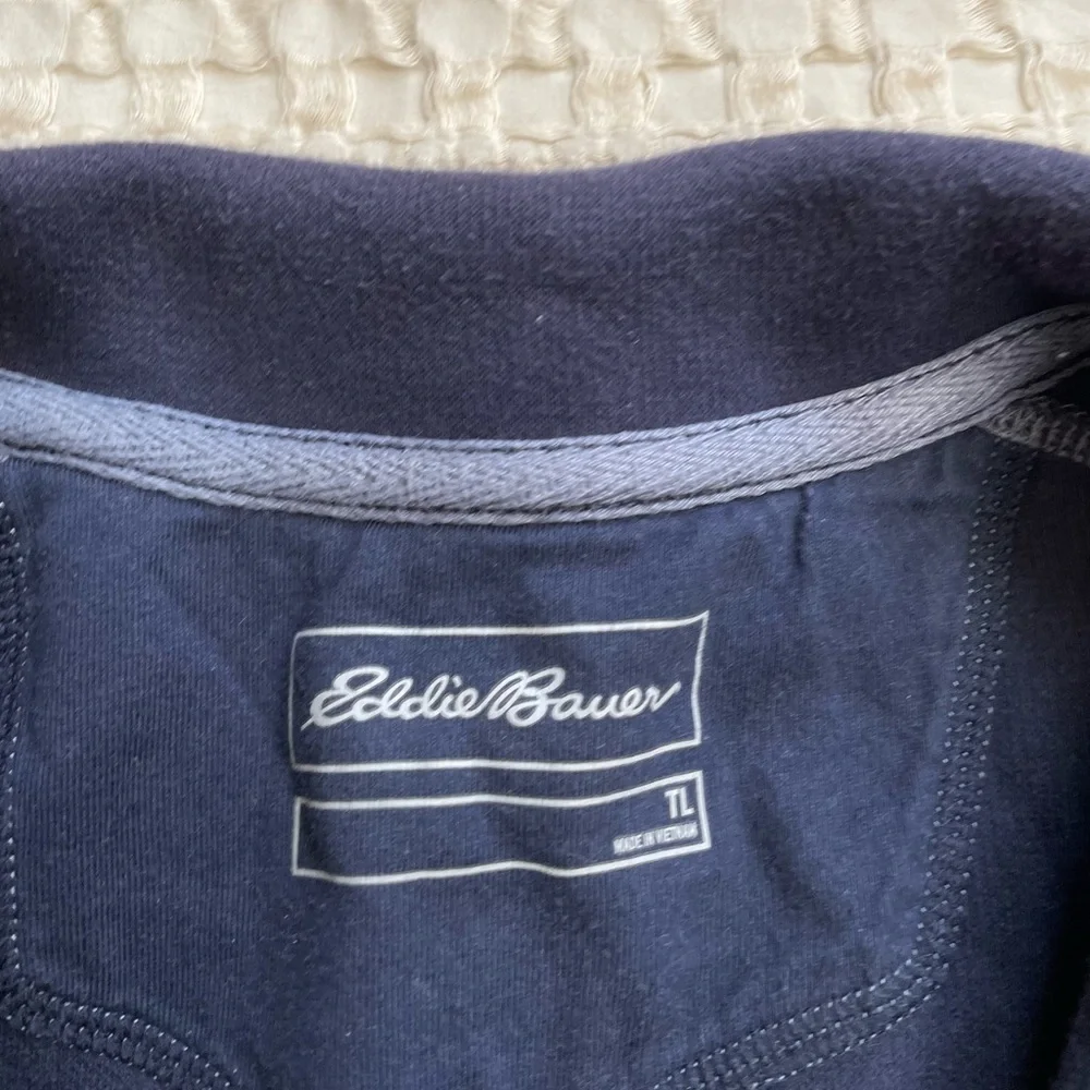 Eddie Bauer Rib‎ Knit 1/4 Zip Sweater Blue Large Tall (LT/TL)
